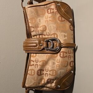 Etienne Aigner Monogram Brown Shoulder Bag